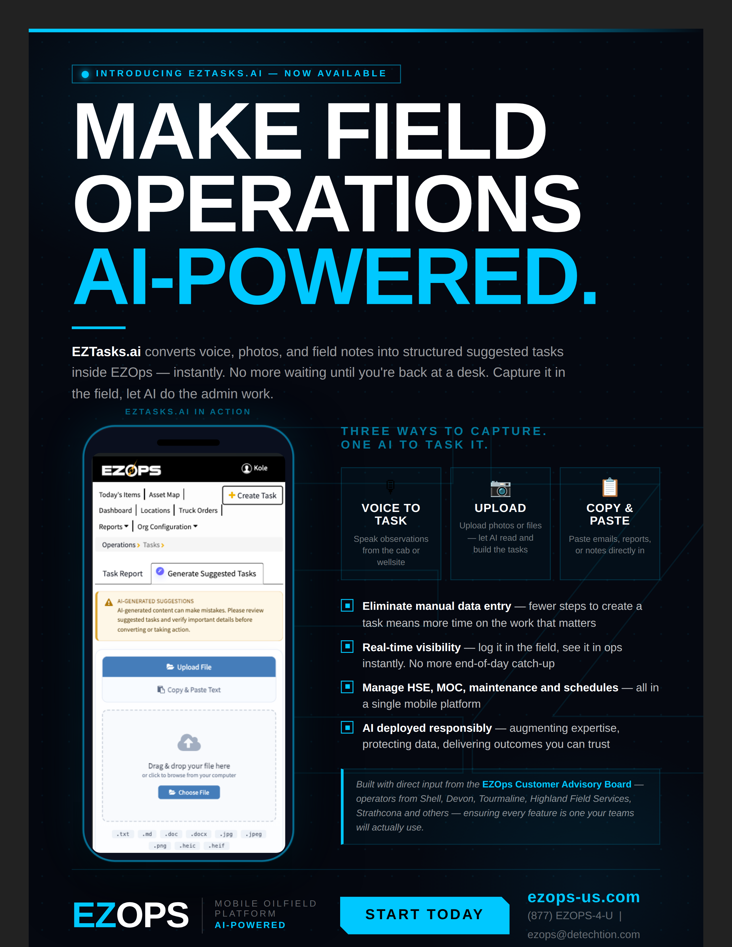 EZOps Launches EZTasks.ai: AI-Powered Task Creation Comes to the Oilfield